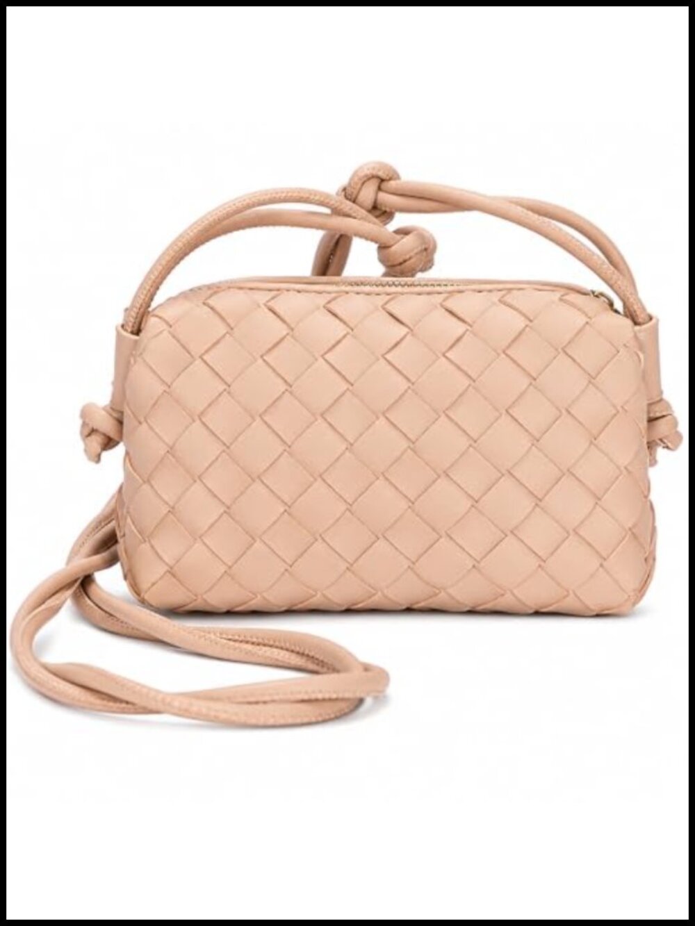 Woven PU Leather Crossbody Shoulder Bag - Small Handbag for Women Everyday